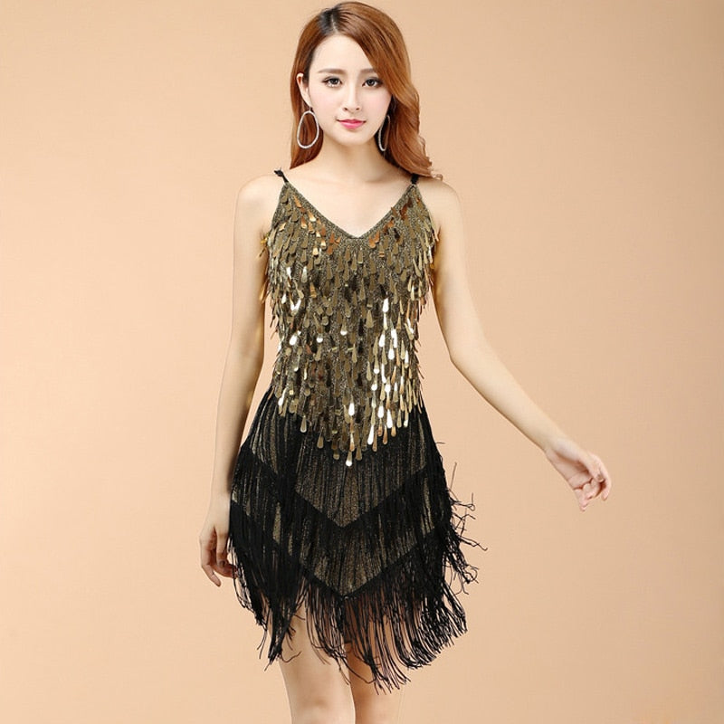 Ballroom Dancing Tango Dresses Salsa Latin Dance Dress Women Black Adult Competition Sale Costume Fringe Red Sequin Cha Cha